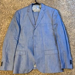 H&M Light Blue Slim Fit Suit
